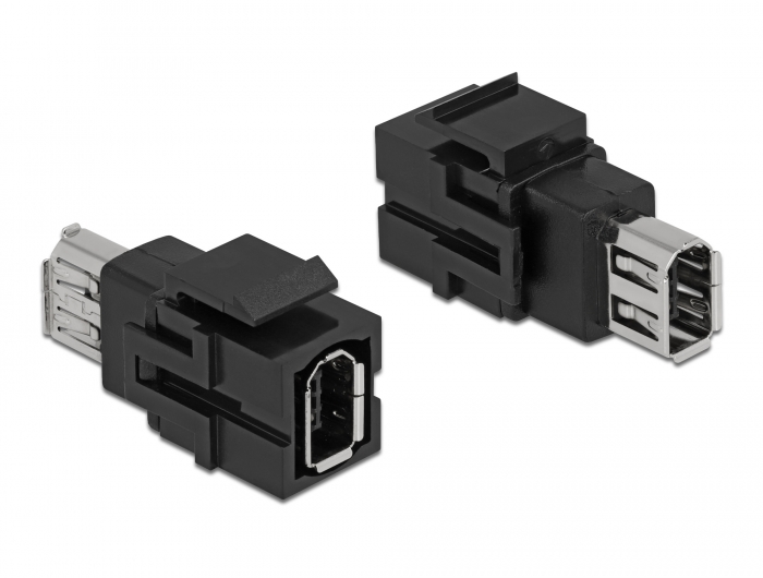 Delock Keystone Modul FireWire 6 Pin Buchse zu FireWire 6 Pin Buchse schwarz #1 