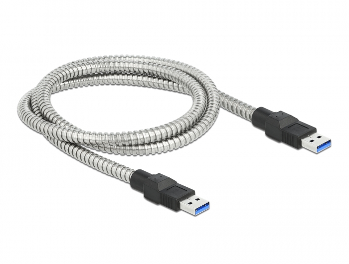 Delock USB 3.2 Gen 1 Kabel Typ-A Stecker zu Typ-A Stecker mit Metallmantel 1 m #2 