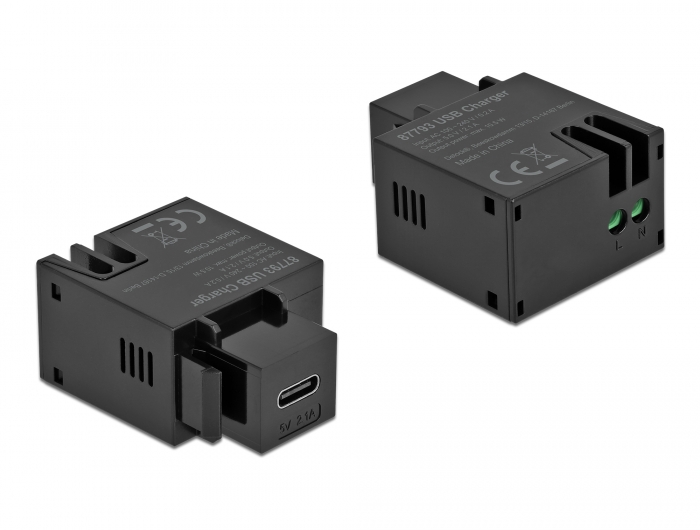 Delock Keystone Modul mit USB Type-C™ Ladebuchse 2,1 A schwarz #2 