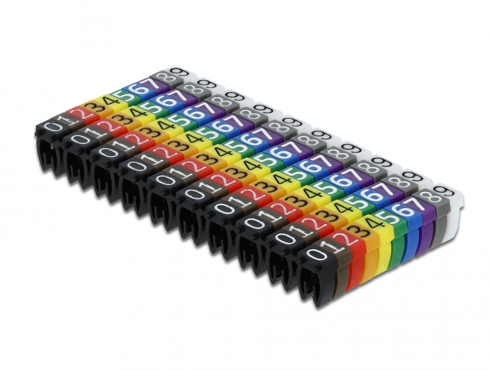 Delock Kabelmarker Clips 0-9 farbig 100-teilig #3 