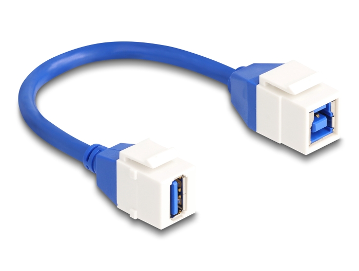 Delock Keystone Modul Kabel USB 5 Gbps Typ-A Buchse zu USB Typ-B Buchse 20 cm blau #2 