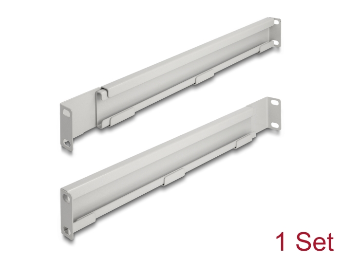 Delock 19″ Tragschiene längenverstellbar 368 - 600 mm für Netzwerkschrank 1 HE grau 1 Paar #1 