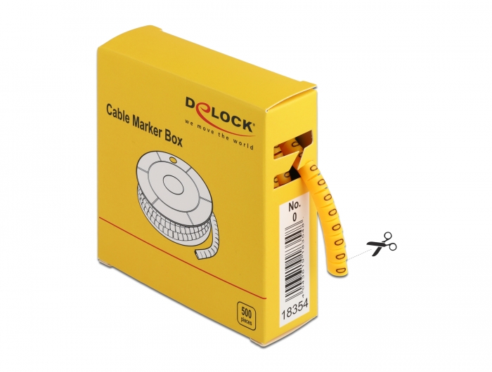 Delock Kabelmarker Box, Nr: 0, gelb, 500 Stück #2 