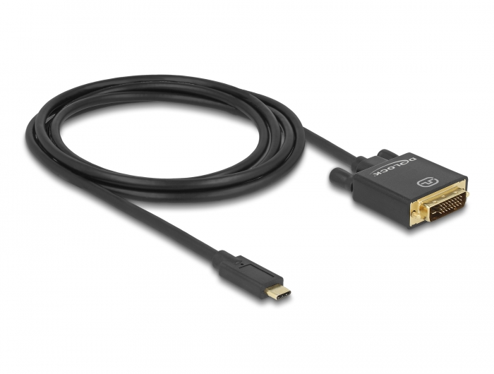 Delock Kabel USB Type-C™ Stecker > DVI 24+1 Stecker (DP Alt Mode) 4K 30 Hz 2 m schwarz #2 