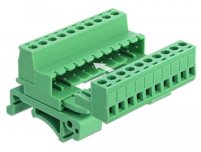 Delock Terminalblock Set für Hutschienen 10 Pin mit Rastermaß 5,08 mm gewinkelt #2 
