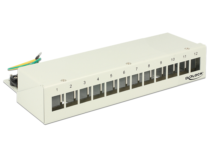 Delock Keystone Desktop Patchpanel 12 Port grau #1 