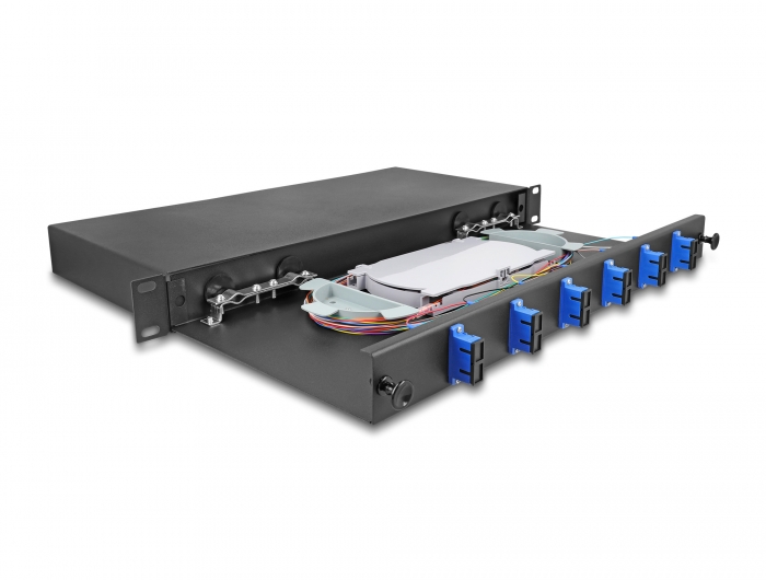 Delock 19″ LWL Spleißbox 6 x SC Duplex OS2 1HE komplett bestückt #2 