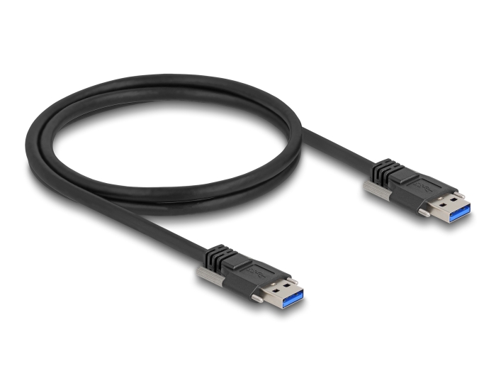 Delock USB 5 Gbps Kabel Typ-A Stecker zu Typ-A Stecker mit Schraubenabstand 19 mm 1 m schwarz #2 