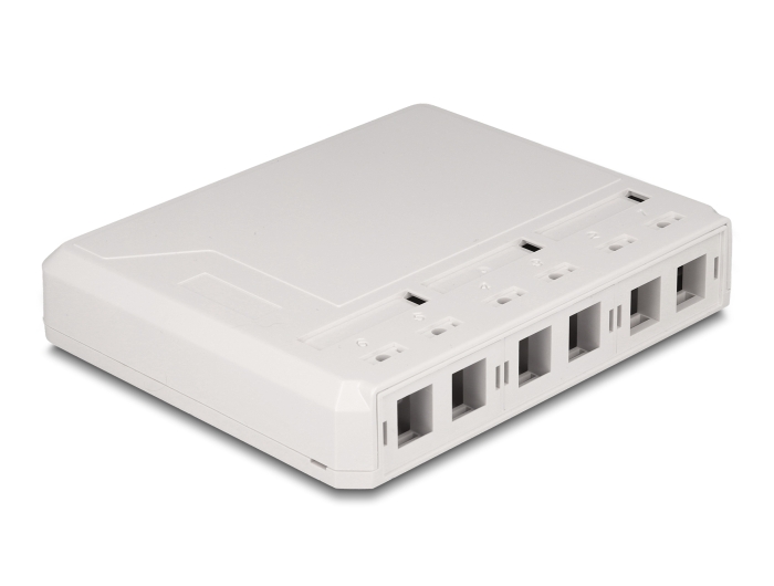 Delock Keystone Leergehäuse 6 Port für Glasfaser und Netzwerk weiß #1 