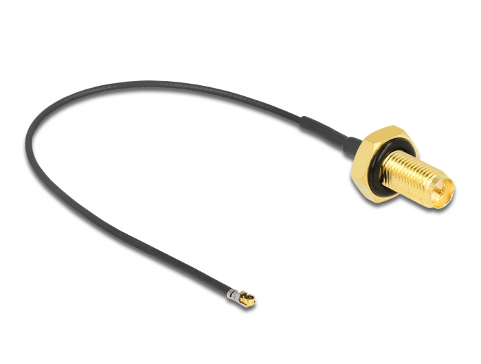 Delock Antennenkabel RP-SMA Buchse zum Einbau zu I-PEX Inc., MHF® 4L LK Stecker 1.37 10 cm Gewindelänge 10 mm spritzwassergeschützt #2 