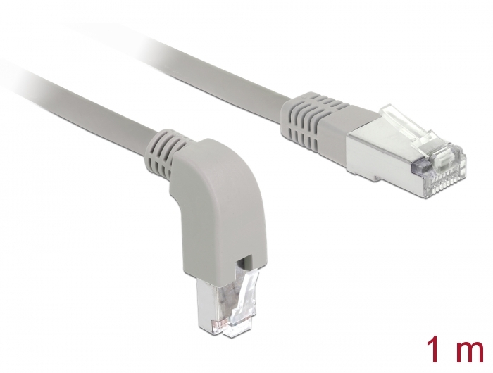 Delock Netzwerkkabel RJ45 Cat.6 S/FTP unten gewinkelt / gerade 1 m #1 