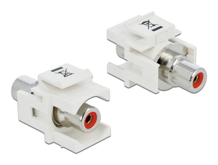 Delock Keystone Modul Cinch Buchse > Cinch Buchse rot / weiß #1 