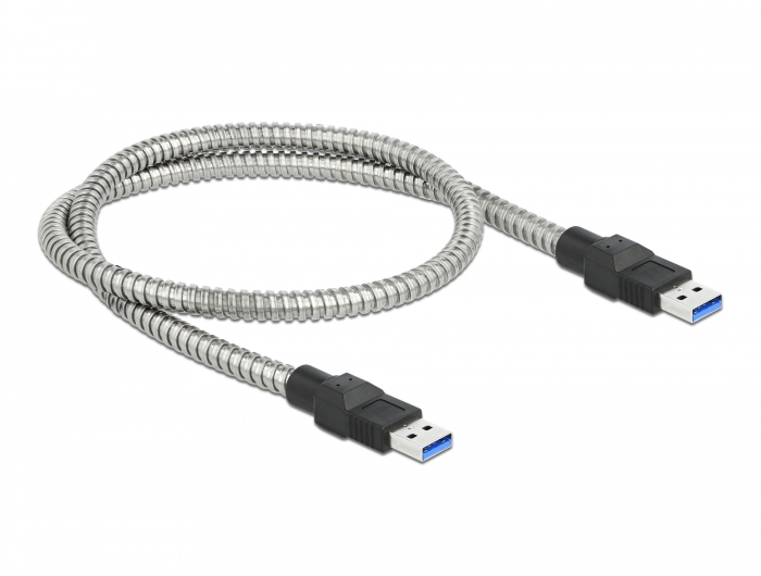 Delock USB 3.2 Gen 1 Kabel Typ-A Stecker zu Typ-A Stecker mit Metallmantel 0,5 m #2 