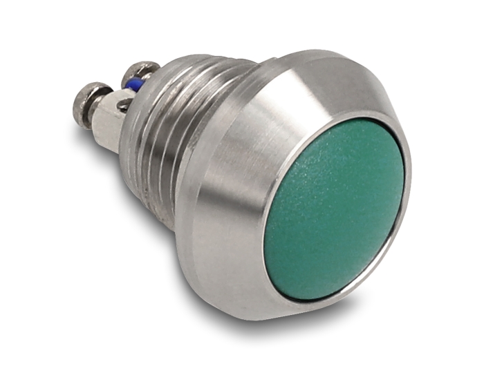 Delock Drucktaster zum Einbau 12 mm 2 x Schraubklemme grün #1 