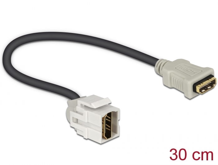 Delock Keystone Modul HDMI Buchse 250° > HDMI Buchse mit Kabel weiß #1 
