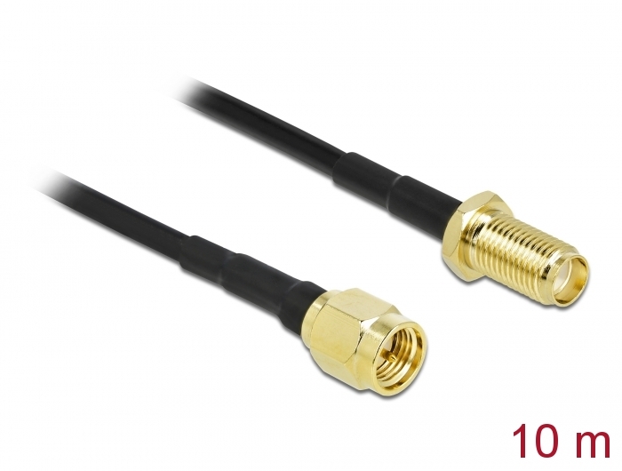 Delock Antennenkabel SMA Stecker zu SMA Buchse LMR/CFD100 10 m low loss #1 