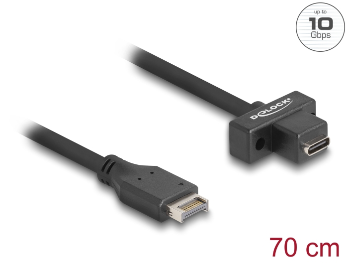 Delock USB 10 Gbps Kabel Typ-E Key A 20 Pin Stecker zu USB Type-C™ Buchse zum Einbau 70 cm #1 