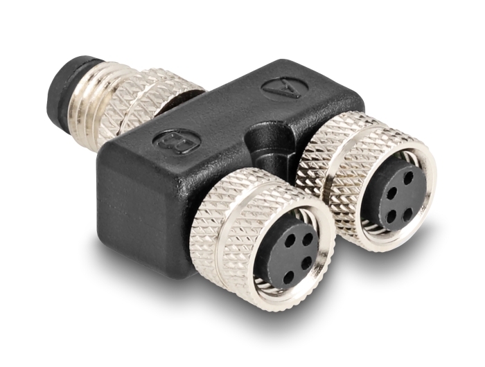 Delock M8 Y-Splitter A-kodiert 4 Pin 1 x Stecker zu 2 x Buchse Parallelschaltung #2 