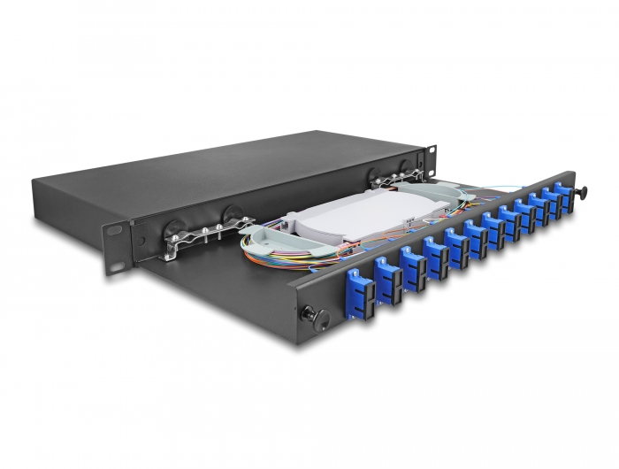 Delock 19″ LWL Spleißbox 12 x SC Duplex OS2 1HE komplett bestückt #2 