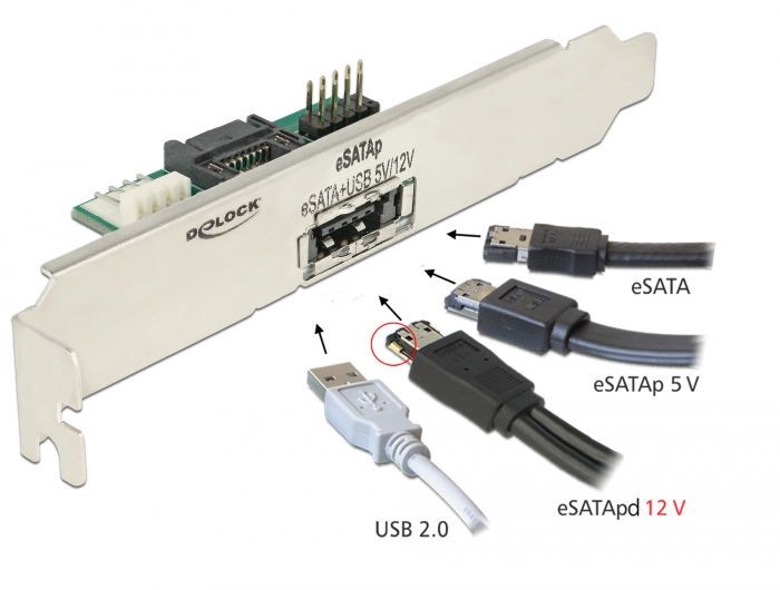 Delock Slotblech 1 x eSATApd 5 V / 12 V #1 