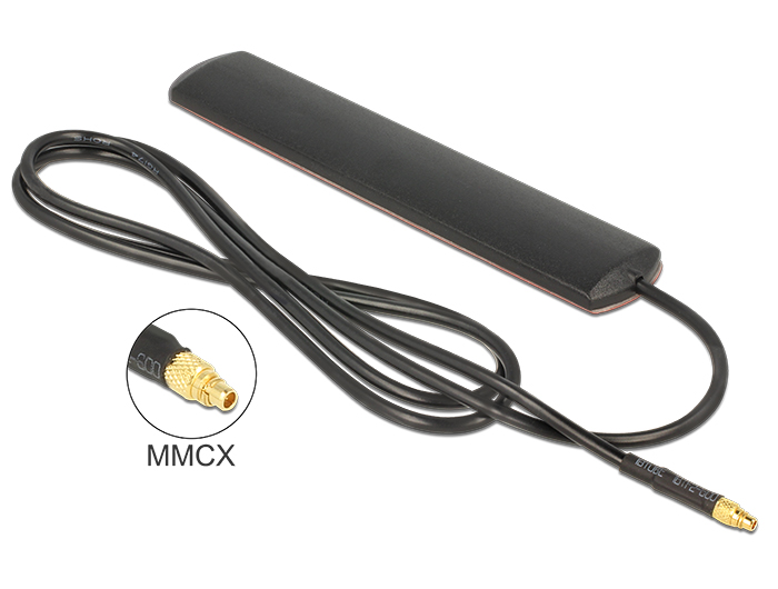 Delock LTE Antenne MMCX Stecker 3 dBi omnidirektional starr schwarz Klebemontage #1 