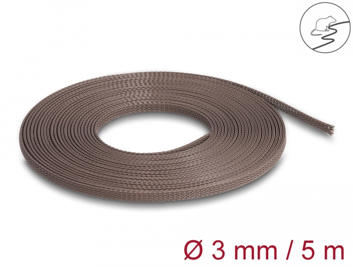 Delock Geflechtschlauch nagerfest dehnbar 5 m x 3 mm braun #1 