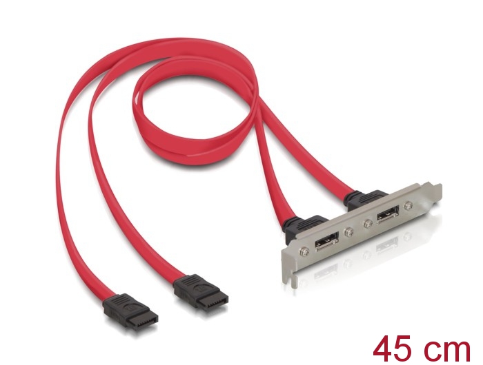 Delock Slotblech intern 2x SATA zu 2x eSATA extern #1 