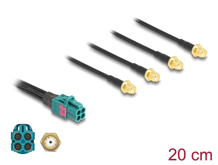 Delock Kabel Mini FAKRA Z Buchse quad zu 4 x SMA Buchse #1 