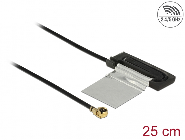 Delock WLAN 802.11 ac/a/h/b/g/n Antenne I-PEX Inc., MHF® I Stecker 1,5 - 2,0 dBi 1.13 25 cm CCD intern #1 
