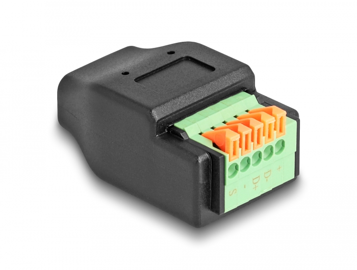 Delock USB Type-C™ 2.0 Buchse zu Terminalblock Adapter mit Drucktaster #2 