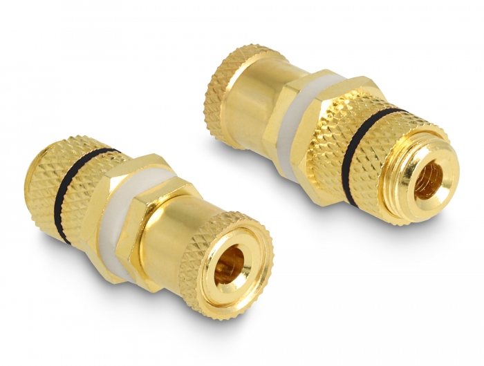 Delock Audio Adapter Polklemme zu Polklemme zum Einbau, Farbring schwarz #1 