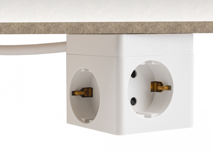 Delock Steckdosenwürfel mit Verlängerungskabel 3-fach mit Kindersicherung und USB Ladegerät, 1,5 m Kabel, weiß #5 