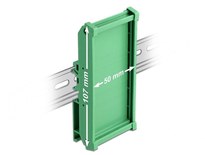 Delock Platinenhalterung (107 mm) für Hutschiene 5 cm lang #1 