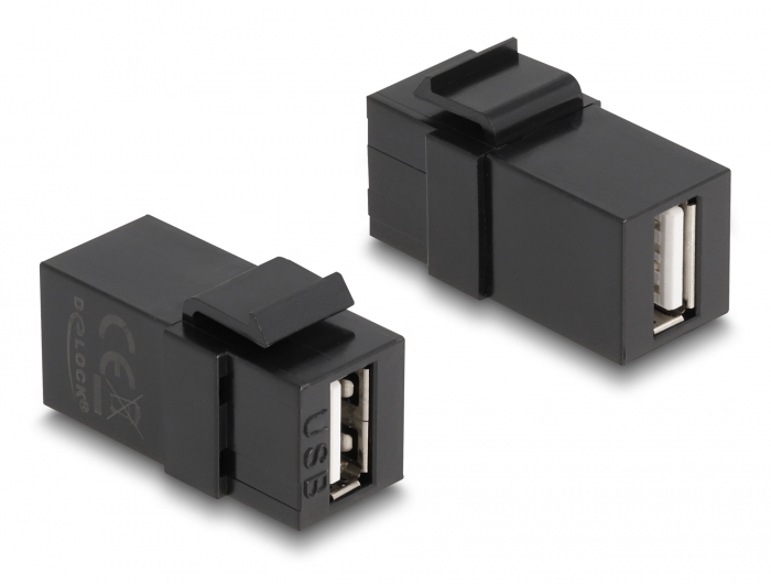 Delock Keystone Modul USB 2.0 A Buchse zu USB 2.0 A Buchse schwarz #1 