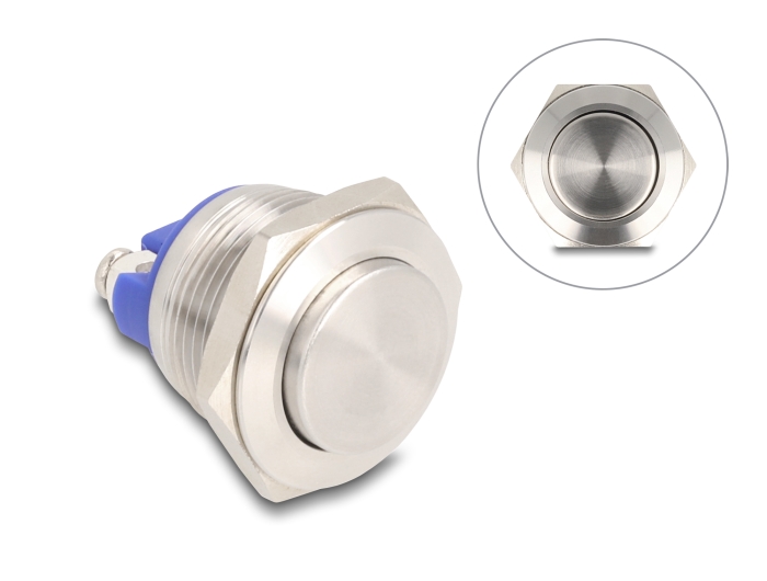 Delock Drucktaster zum Einbau 19 mm 2 x Schraubklemme Taster hoch #1 