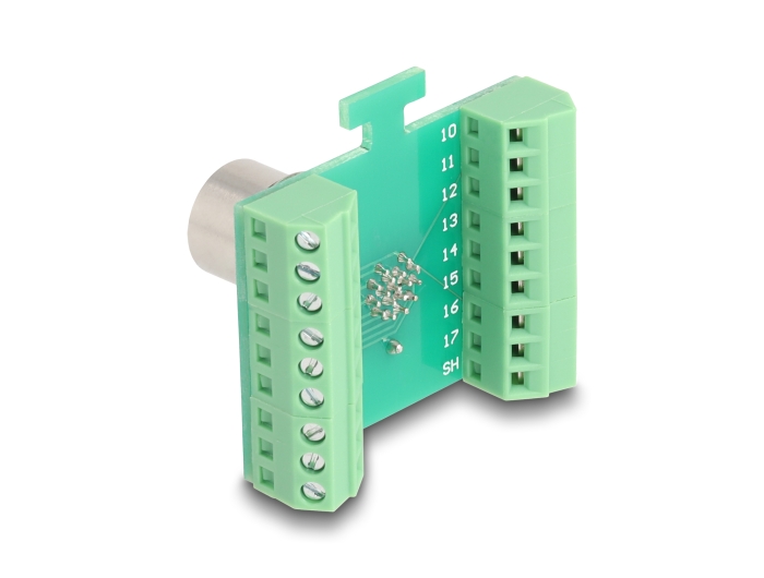 Delock M12 Übergabemodul Adapter A-kodiert 17 Pin Buchse zu 18 Pin Terminalblock zum Einbau #2 