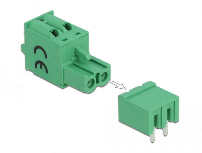 Delock Terminalblock Set für Platine 2 Pin 5,08 mm Rastermaß horizontal #1 