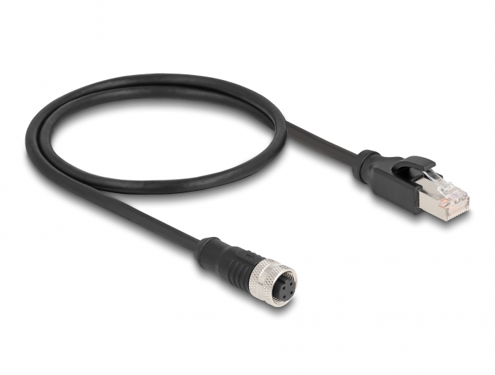 Delock M12 Adapterkabel D-kodiert 4 Pin Buchse zu RJ45 Stecker 50 cm #2 