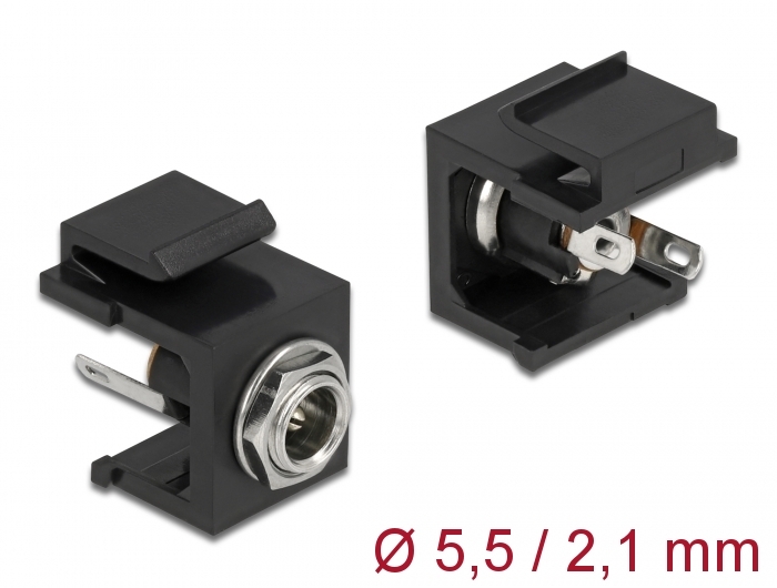 Delock Keystone Modul DC 5,5 x 2,1 mm Buchse schwarz #1 