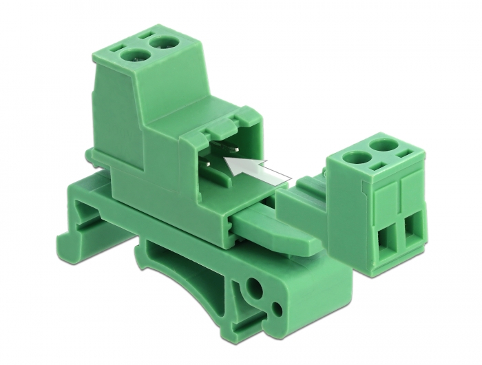 Delock Terminalblock Set für Hutschienen 2 Pin mit Rastermaß 5,08 mm gewinkelt #2 
