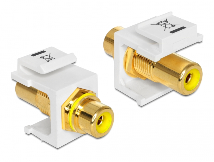 Delock Keystone Modul Cinch Buchse > Cinch Buchse vergoldet gelb / weiß #1 