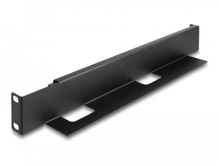 Delock 19″ Tragschiene längenverstellbar 368 - 600 mm für Netzwerkschrank 1 HE schwarz 2 Stück #2 