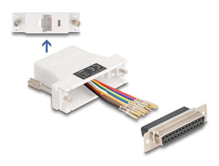 Delock D-Sub 25 Pin Buchse zu RJ45 Buchse Montagesatz weiß #1 