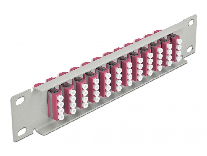 Delock 10″ LWL Patchpanel 12 Port LC Quad violett 1 HE grau #2 
