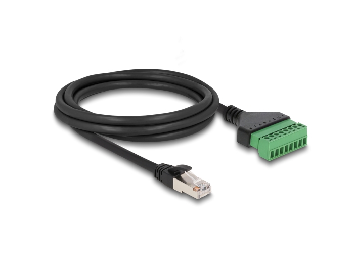 Delock RJ45 Kabel Cat.6 Stecker zu Terminalblock Adapter 2 m 2-teilig #2 
