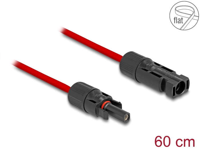 Delock DL4 Solar Flachbandkabel Stecker zu Buchse 60 cm rot #1 