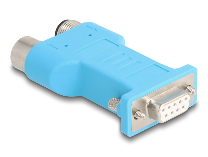 Delock D-Sub 9 Buchse zu M12 Stecker und Buchse A-kodiert 5 Pin CAN Bus Verteiler 180° blau #2 