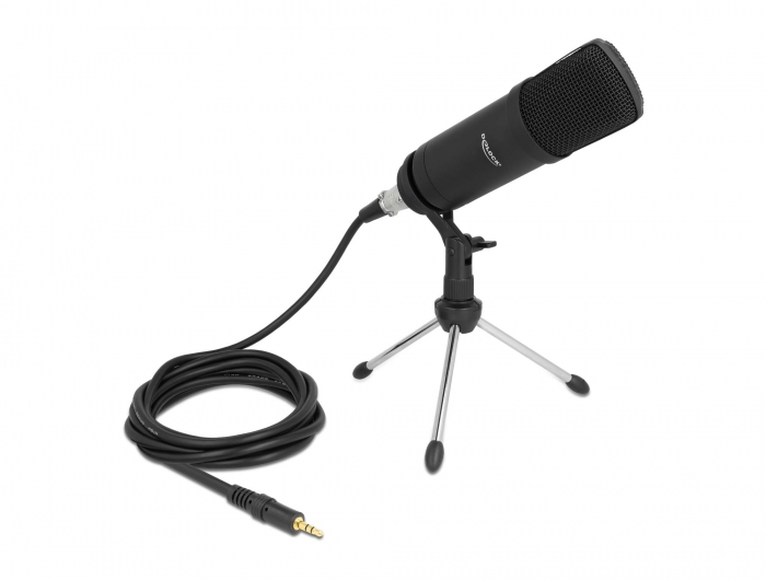 Delock Professionelles Computer Podcasting Mikrofon mit XLR Anschluss und 3 Pin Klinkenstecker + Adapterkabel für Smartphone und Tablet #1 