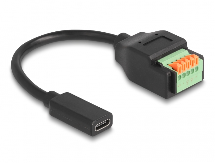 Delock USB 2.0 Kabel USB Type-C™ Buchse zu Terminalblock Adapter mit Drucktaster 15 cm #2 