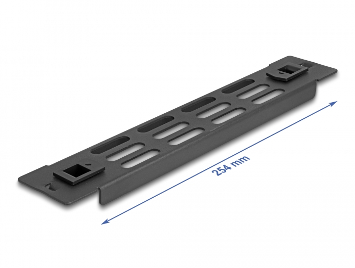 Delock 10″ Netzwerkschrank Panel mit Lüftungsschlitzen werkzeugfrei 1 HE schwarz #2 